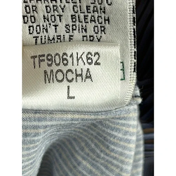 BUGATCHI Ooocotton Tech 8 Way Stretch Long Sleeve Shirt Large‎ Blue Brown Stripe - Picture 13 of 16